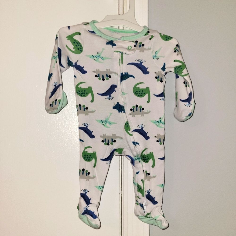 Cloud Island Newborn Dinosaur Footie Pajamas Zip Front Sleeper